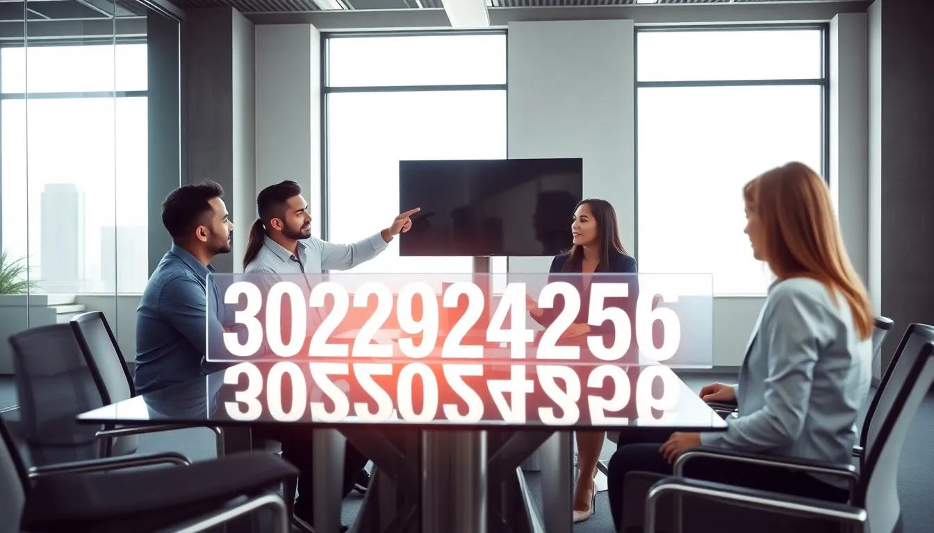 diverse professionals discussing the significance of a unique identifier in an office.